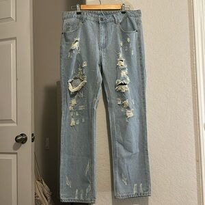 Loose Fit Blue Jeans